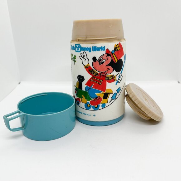 SOLD Vintage 70s Walt Disney World Mickey Mouse Aladdin Thermos Train Baby Decor - Picture 5 of 7
